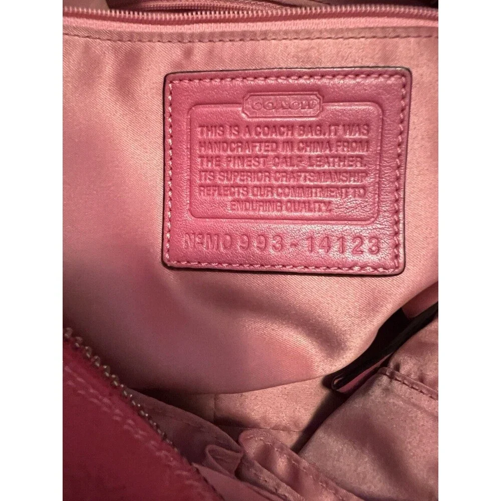 Coach 14123 Pink Fuchsia Tribeca‎ Patent Leather handbag shoulder bag Tote - Picture 3 of 7